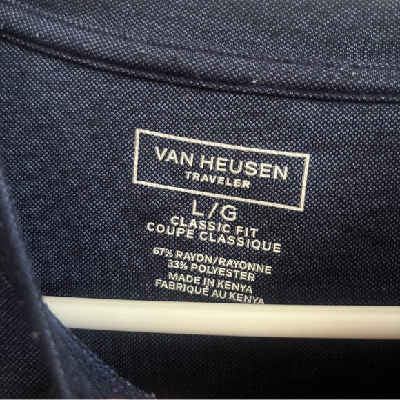 5 for $25! Van Heusen Navy Long Sleeve Shirt Large - Picture 3 of 4